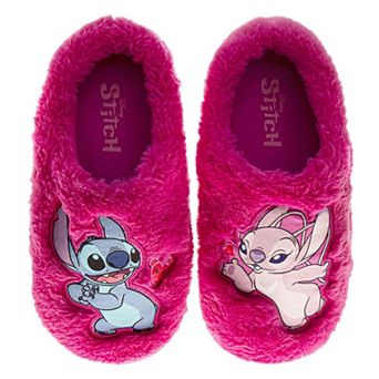 Disney Stitch & Angel Fluffy Women's Slippers Cozy and Fun House Shoes (Adult)