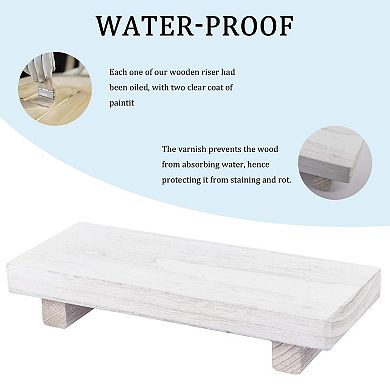 Small Wood Tray Pedestal Stand Bathroom Decor