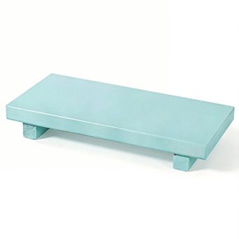 Small Wood Tray Pedestal Stand Bathroom Decor