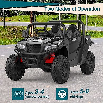 24V Kids Electric Dump Truck, 2 Seater, 4WD, Outdoor Construction Fun