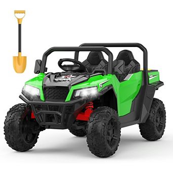 24V Kids Electric Dump Truck, 2 Seater, 4WD, Outdoor Construction Fun