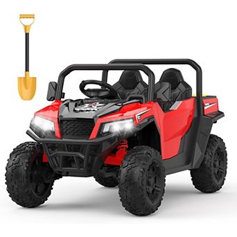 24V Kids Electric Dump Truck, 2 Seater, 4WD, Outdoor Construction Fun
