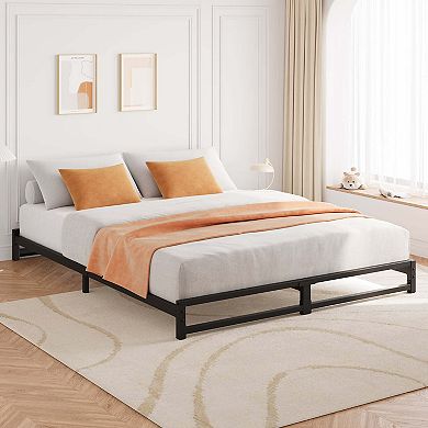 Wingback Velvet Platform Bed with LED Lights, Storage Bookcase Headboard, Wooden Slats Support