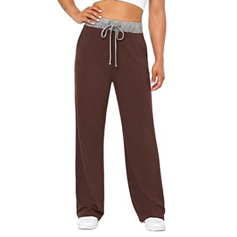 Women's Wide Leg Pants Drawstring Casual Loose Comfy Trousers for Lounge Workout