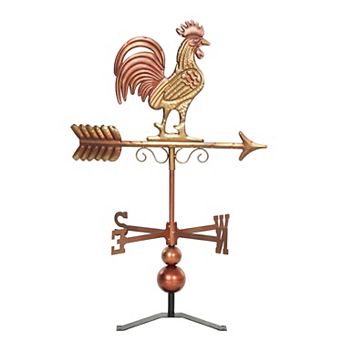 Outsunny Metal Rooster Weathervane, Roof Mount Wind Direction Indicator