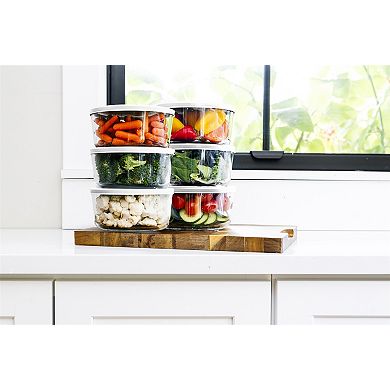 Dura Living™ 12-Piece, 4 Cup Glass Food Round Storage Set