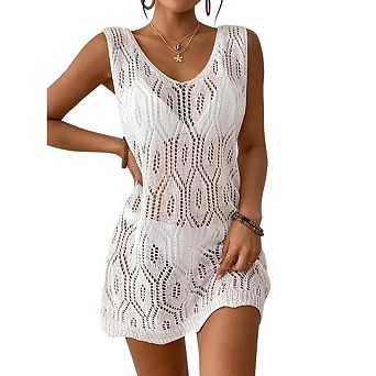 Women's Swimsuit Cover Up Dress Summer Bathing Suit Hollow Out Crochet Beach Coverup
