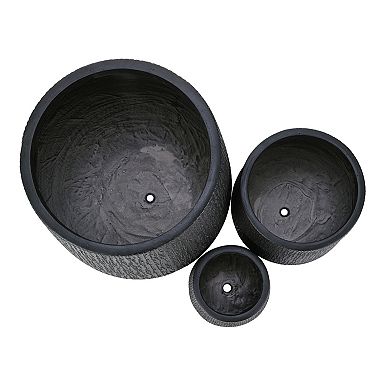 Whisen Egg-Shaped Planter Set with Drainage Holes and Rubber Plug