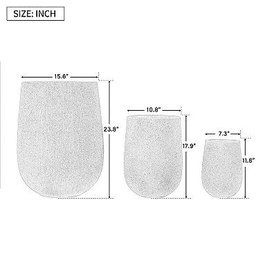 Whisen Egg-Shaped Planter Set with Drainage Holes and Rubber Plug