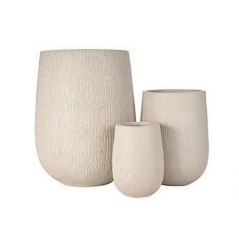 Whisen Egg-Shaped Planter Set with Drainage Holes and Rubber Plug