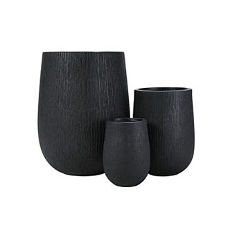 Whisen Egg-Shaped Planter Set with Drainage Holes and Rubber Plug
