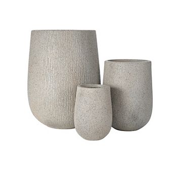 Whisen Egg-Shaped Planter Set with Drainage Holes and Rubber Plug