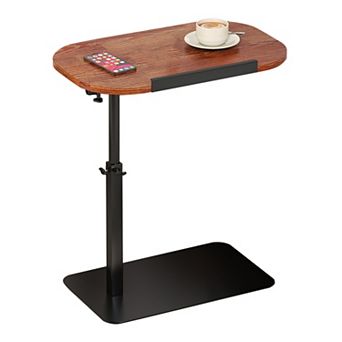 C Shaped Overbed Bedside Table, Sofa Tray End Table Study TV Tray for Couch Adjustable Height