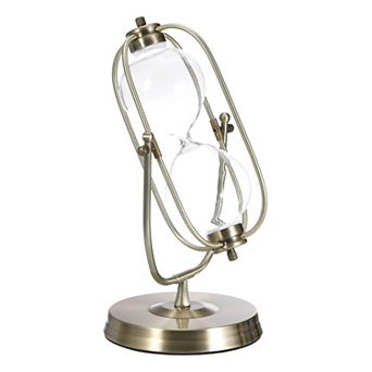 Vintage Sand Timer 60-Minute, Brass Oval Sandglass 6.69 x 5.91 x 12.2 in Clear