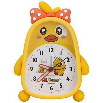Silent Alarm Clock, Lovely 3D Duck-Shaped, Silent Non-Tick, Fits Guest Room 4.1"x1.6"x5.5"