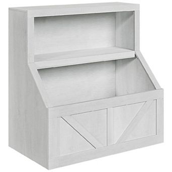 Kids Bookshelf, Wooden Toy Storage Organizer with Cubby, Toddler Bookcases Fit for Playroom