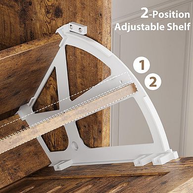 Farmhouse Shoe Cabinet with 2 Flip Down Drawers & 2 Hooks, Narrow Entryway Shoe Storage Organizer