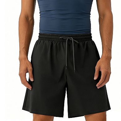 Men's Quick Dry Athletic Shorts with Pockets - Elastic Drawstring Waist Lightweight Workout Shorts