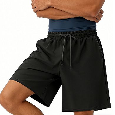 Men's Quick Dry Athletic Shorts with Pockets - Elastic Drawstring Waist Lightweight Workout Shorts