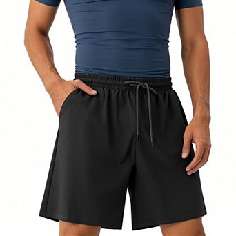 Men's Quick Dry Athletic Shorts with Pockets - Elastic Drawstring Waist Lightweight Workout Shorts
