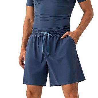 Men's Quick Dry Athletic Shorts with Pockets - Elastic Drawstring Waist Lightweight Workout Shorts