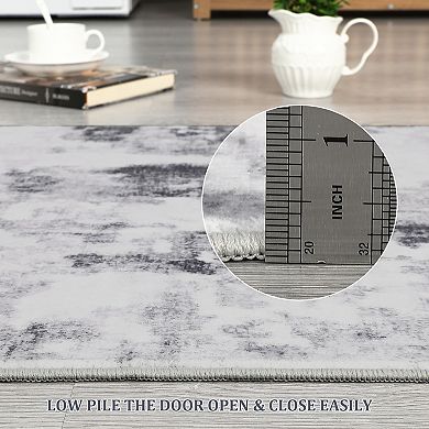 Abstract Area Rug Machine Washable Non Slip Non Shedding Stain Resistant Floor Cover for Bedroom
