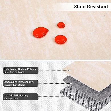 Washable Area Rugs Modern Print Distressed Rugs Soft LowPile with Rubber Backing