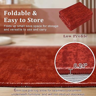 Washable Area Rugs Modern Print Distressed Rugs Soft LowPile with Rubber Backing