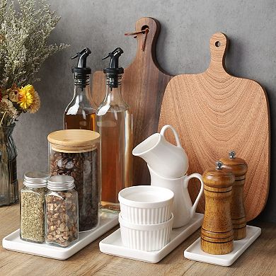 8" Small Ceramic Vanity Tray Counter Organizer