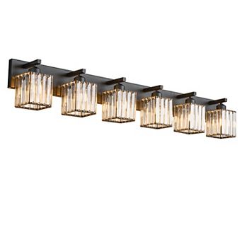 ZLAIQB 44.09" 6-Light Modern Crystal Bathroom Wall Lamp