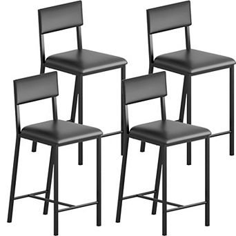 Dining Chairs Set,Upholstered PU Dining Room Chairs with Curved Backrest,Modern Kitchen Chairs