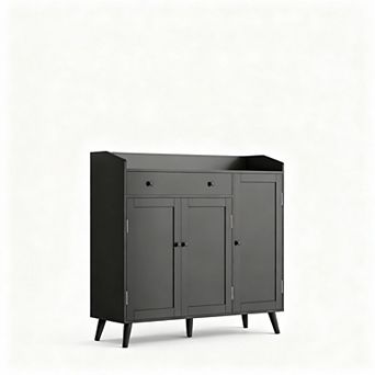Large Shoe Cabinet for Size 16 Shoes with 3 Doors Drawer, Durable Easy Assembly