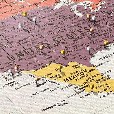 Our Travels Push Pin World Map II