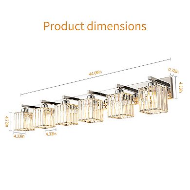 Modern Crystal Vanity Light, Sleek Metal Wall Sconce for Bathroom, Bedroom Vanity Mirror