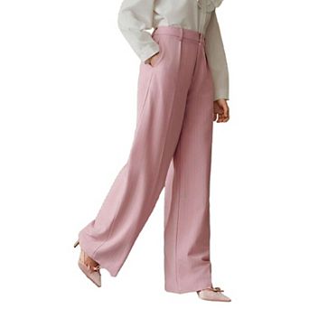 Women Wide Leg Pants High Waist Trousers Business Casual Pants with Pockets