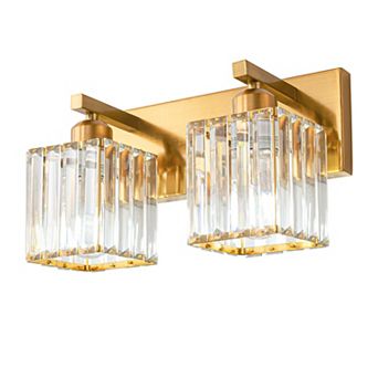 ZLAIQB 12.59" 2-Light Modern Crystal Bathroom Wall Lamp