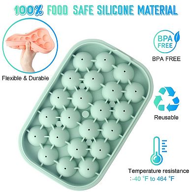 Ice Cube Tray Silicone 22 Balls Maker 2pc