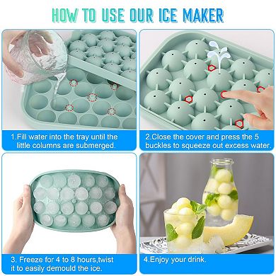 Ice Cube Tray Silicone 22 Balls Maker 2pc