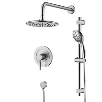 SUMERAIN Wall-Mounted Shower System, Modern Luxury, Adjustable Height, 3 Spray Modes, Solid Brass