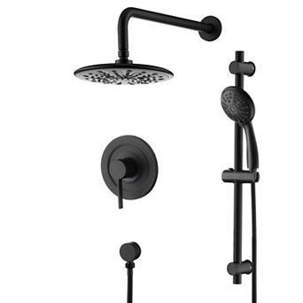SUMERAIN Wall-Mounted Shower System, Modern Luxury, Adjustable Height, 3 Spray Modes, Solid Brass