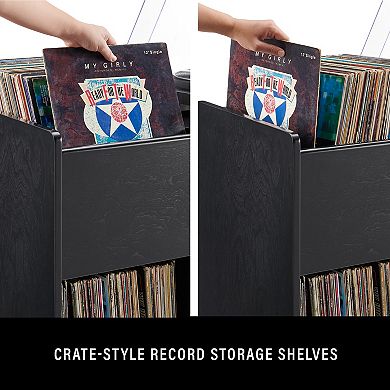 Crosley Arden Record Player Stand Storage Cabinet