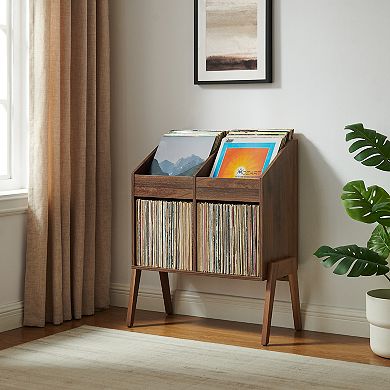 Crosley Luna Two Compartment Vinyl Record Storage Stand