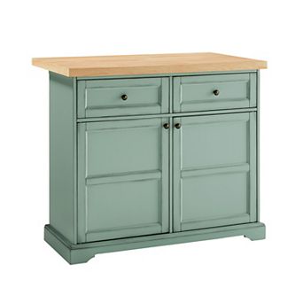 Crosley Holbrook Kitchen Island with Storage and Wood Top