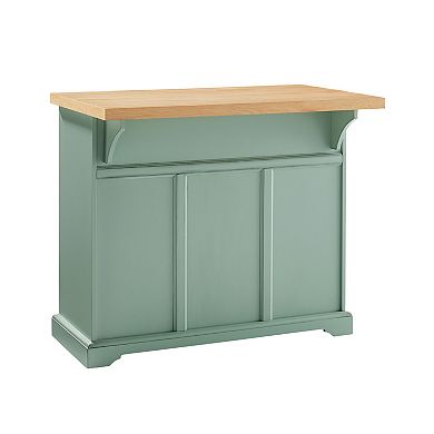 Crosley Holbrook Kitchen Island with Storage and Wood Top