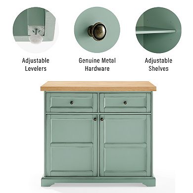 Crosley Holbrook Kitchen Island with Storage and Wood Top