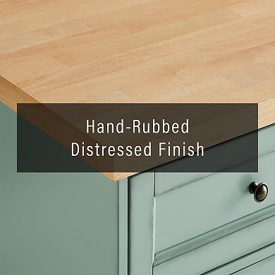 Crosley Holbrook Kitchen Island with Storage and Wood Top