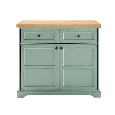 Crosley Holbrook Kitchen Island with Storage and Wood Top