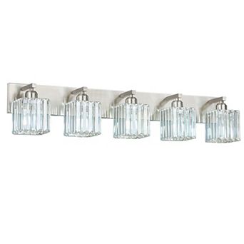 ZLAIQB 36.22" 5-Light Modern Crystal Bathroom Wall Lamp