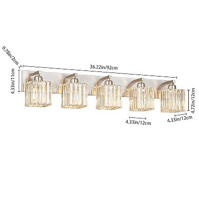 ZLAIQB 36.22" 5-Light Modern Crystal Bathroom Wall Lamp