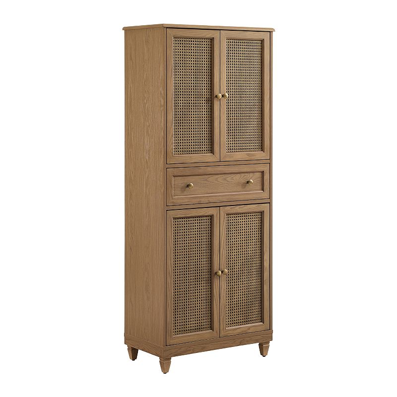 Crosley Katia Rattan Doors Kitchen Storage Pantry, Brown